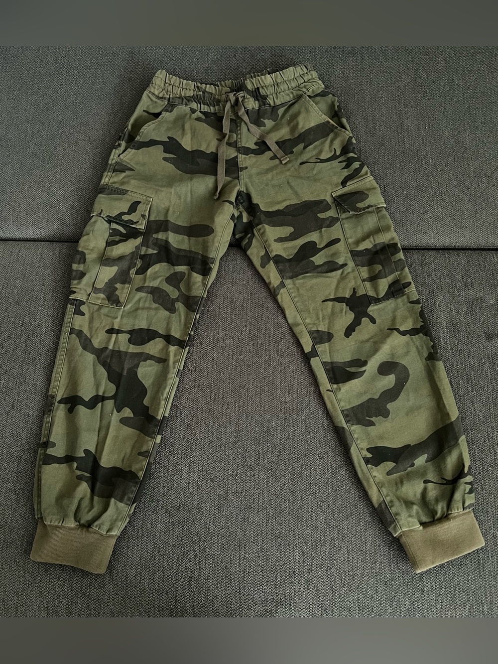 TNA Olive Green Camo Cargo Joggers